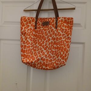 Kate Stylist Vibrant Orange Animal Print Shoulder Bag